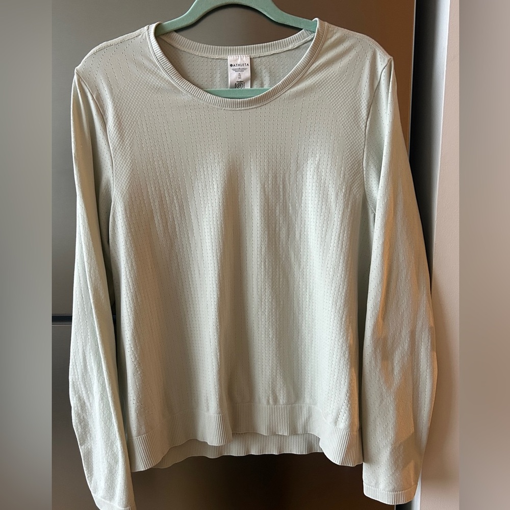 Athleta Perforated Performance Pullover Sage Gree… - image 2